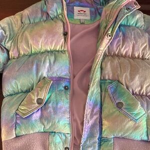 Appman Iridescent Pastel Puffer Jacket - Pink, Green, Purple